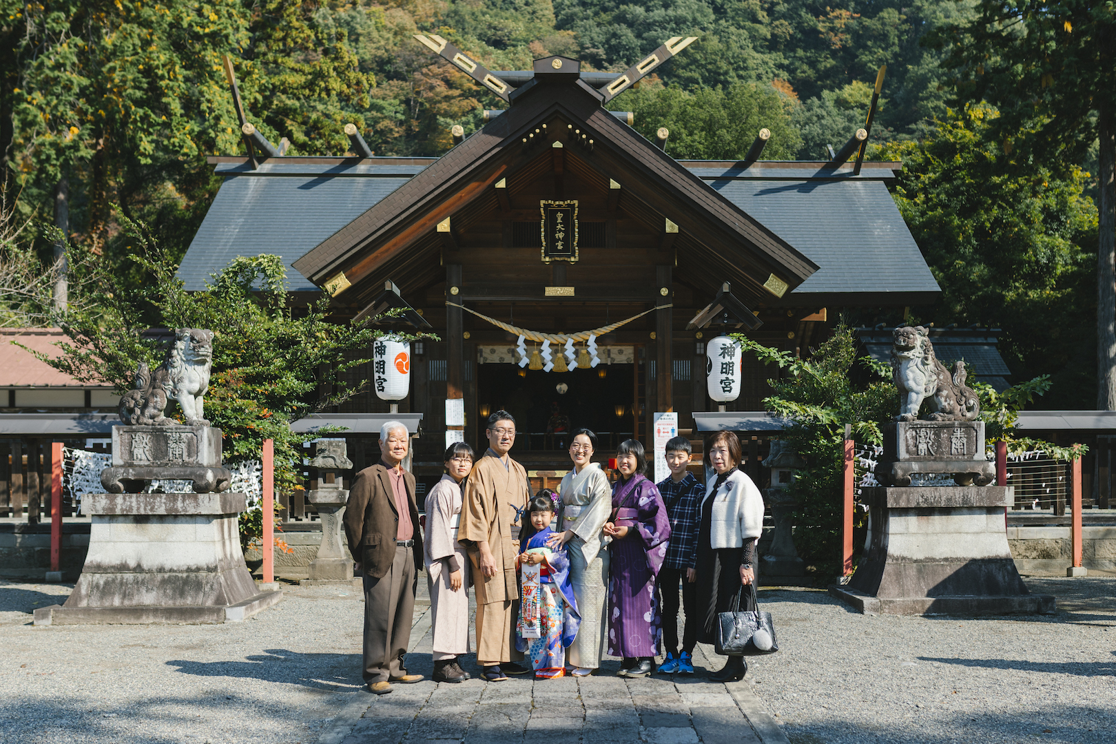 七五三家族写真